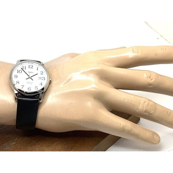 Timex Men's Watch TW2V05400 Quartz Indiglo White Dial Black Leather Band… - Picture 4 of 14